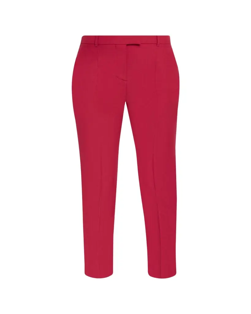 McQueen Certified Wool Mohair Slim-Leg Ankle Trousers
