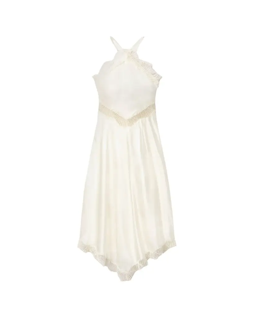 A.L.C. Lucia Satin & Lace Midi Dress