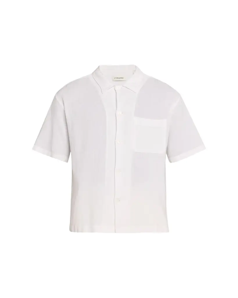 FRAME Men's Cotton Pocket Short-Sleeve Shirt