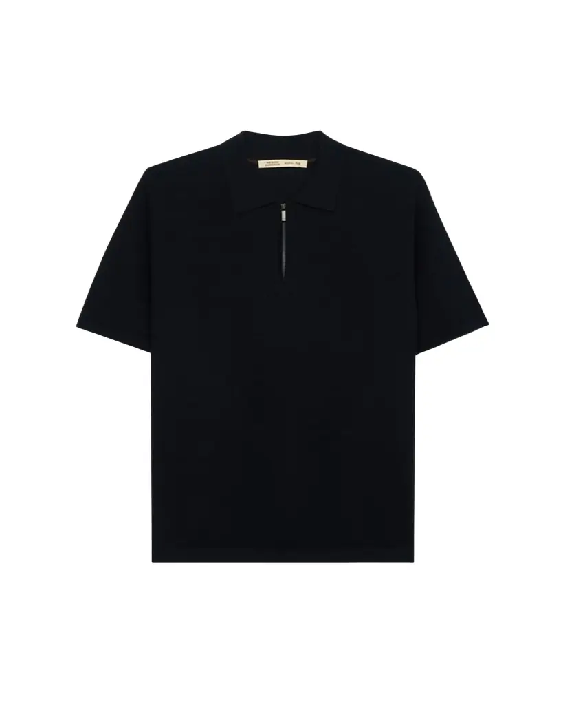 Baldassari Men's Silk-Cotton Knit Short-Sleeve Quarter-Zip Polo Sweater