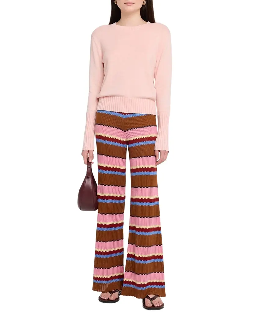 Guest in Residence Palazzo Rib Striped Pants