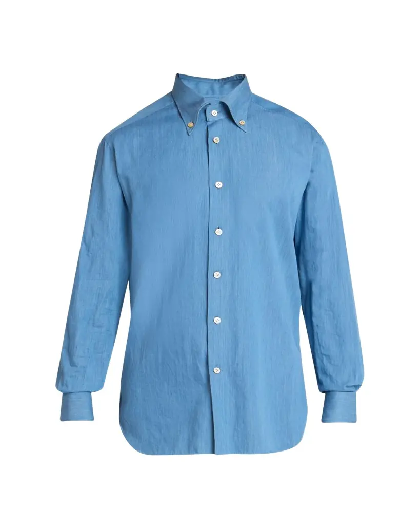 Kiton Men's Cotton Chambray Button-Down Shirt