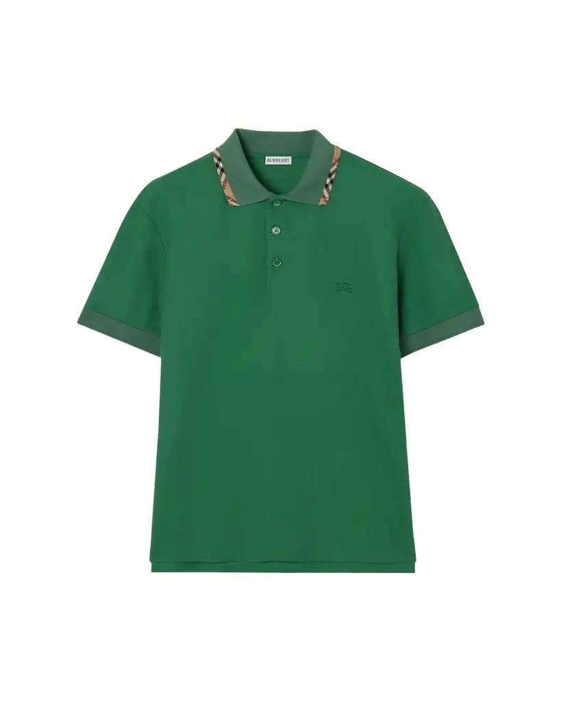 Burberry Men's Eddie Check-Trim Cotton Polo Shirt