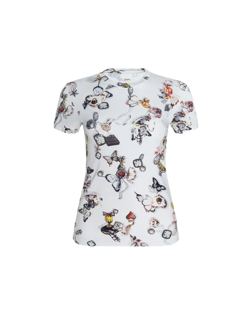 L'Agence Ressi Short-Sleeve Butterfly Charm Tee
