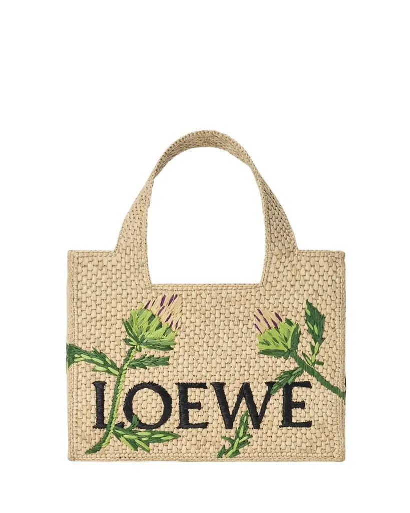 Loewe x Paula's Ibiza Embroidered Raffia Tote Bag