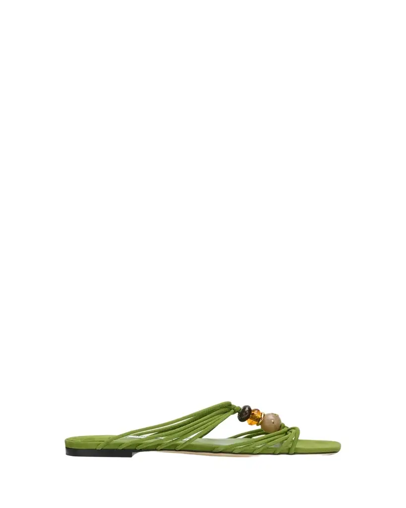 Jimmy Choo Lova Suede Flat Slide Sandals