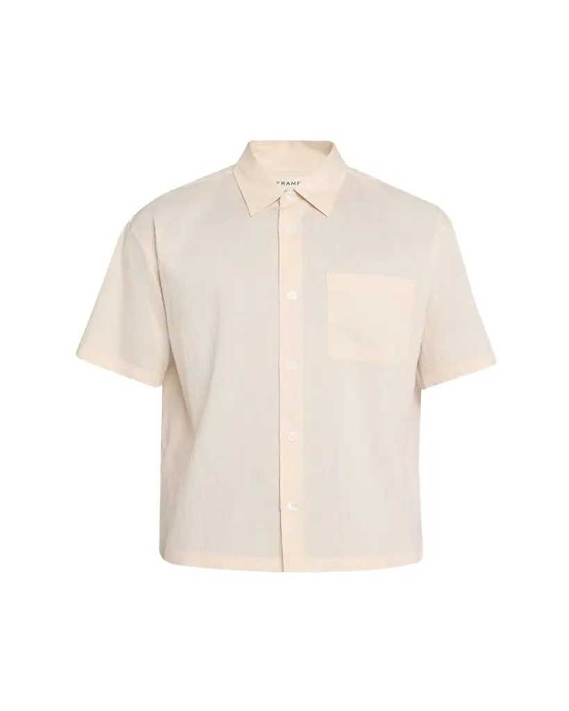 FRAME Men's Viscose Blend Pocket Short-Sleeve Shirt
