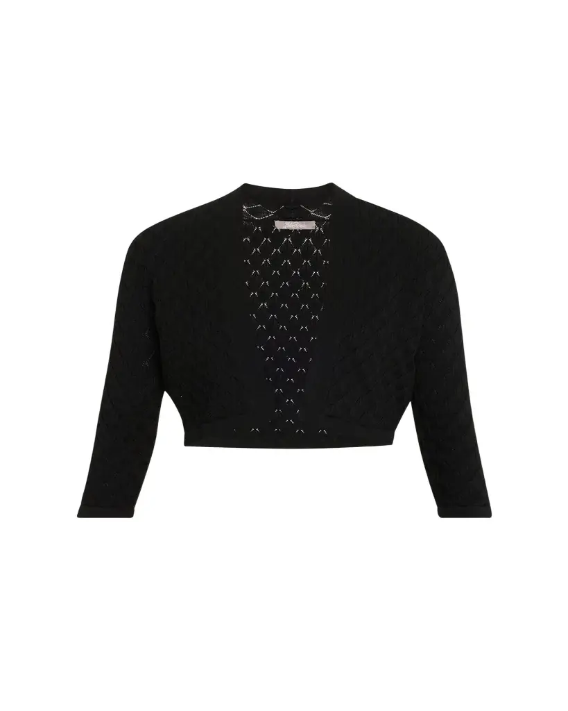 Lela Rose Pointelle Knit Bolero Jacket