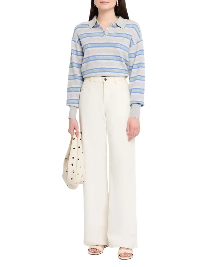 Guest in Residence Collegiate Stripe Cashmere Polo