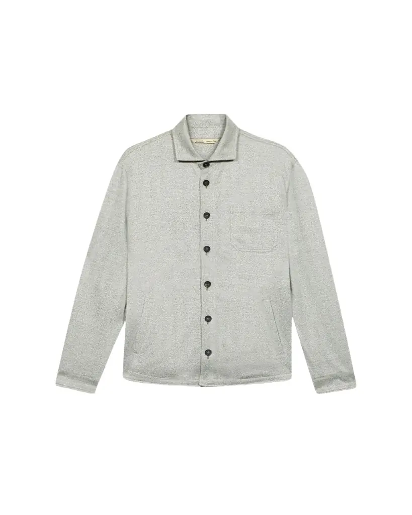 Baldassari Men's Linen, Silk and Cotton Herringbone Overshirt