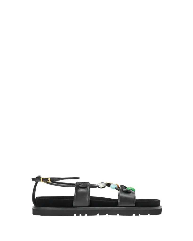 Loewe x Paula's Ibiza Anagram Pebble Bead Leather Sandals