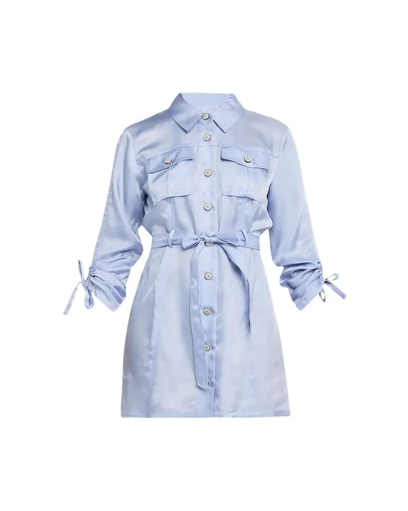 Cinq a Sept Dale Button-Front Satin Shirtdress