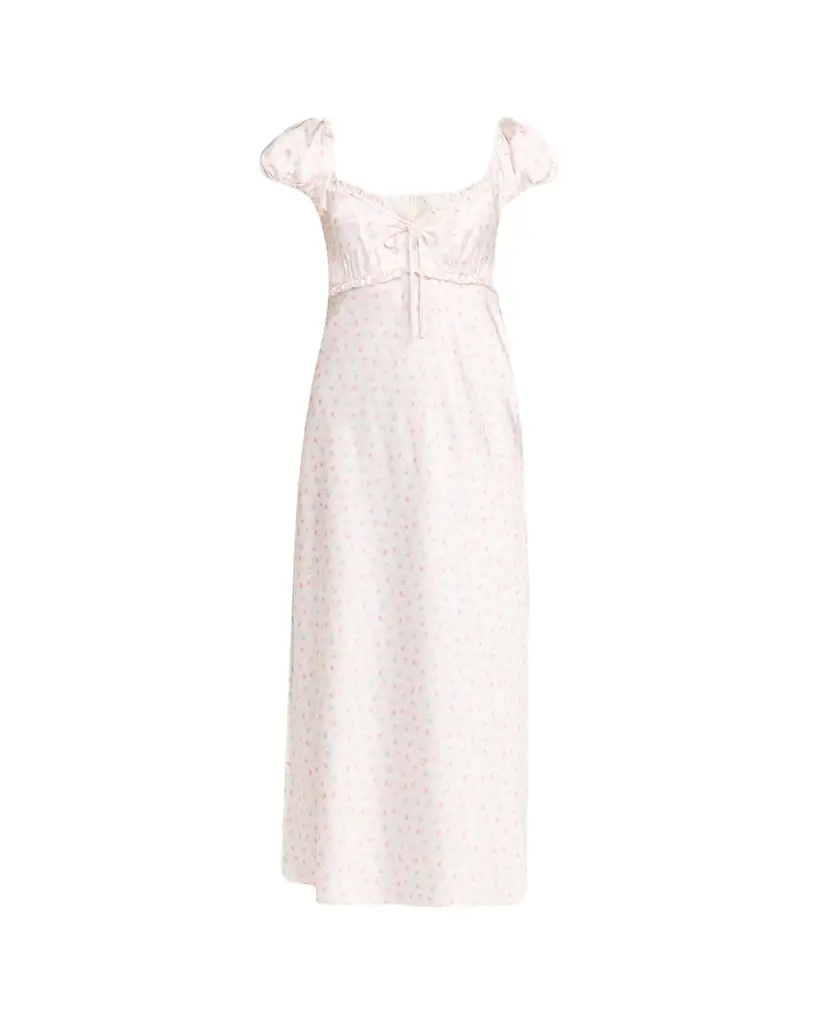 LoveShackFancy Epone Floral Puff-Sleeve Maxi Dress