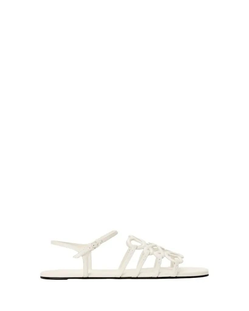 Loewe x Paula's Ibiza Petal Anagram Leather Ankle-Strap Sandals