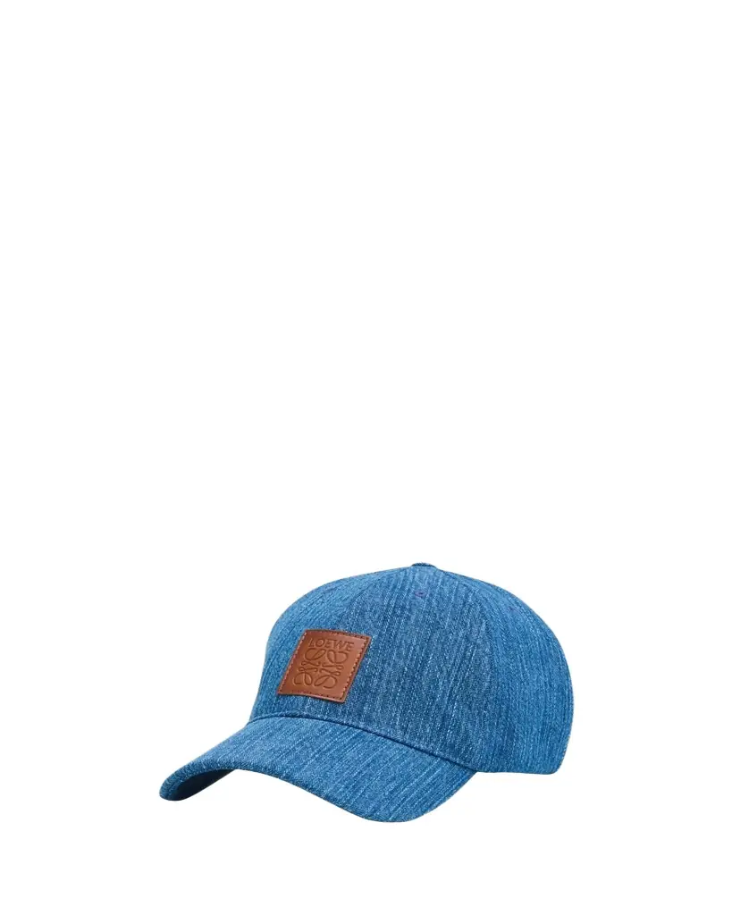 Loewe en's Leather Anagram Patch Denim Baseball Cap