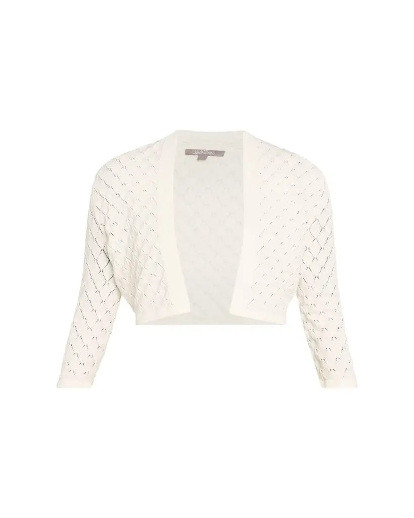 Lela Rose Pointelle Knit Bolero Jacket