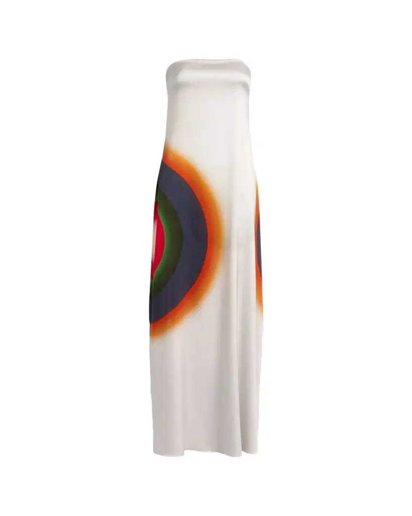 Silvia Tcherassi Bahiana Strapless Abstract-Print Silk Maxi Dress