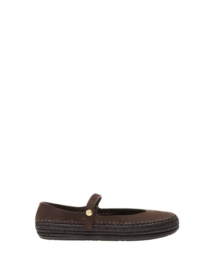 Loewe x Paula's Ibiza Rio Suede Mary Jane Espadrille Flats