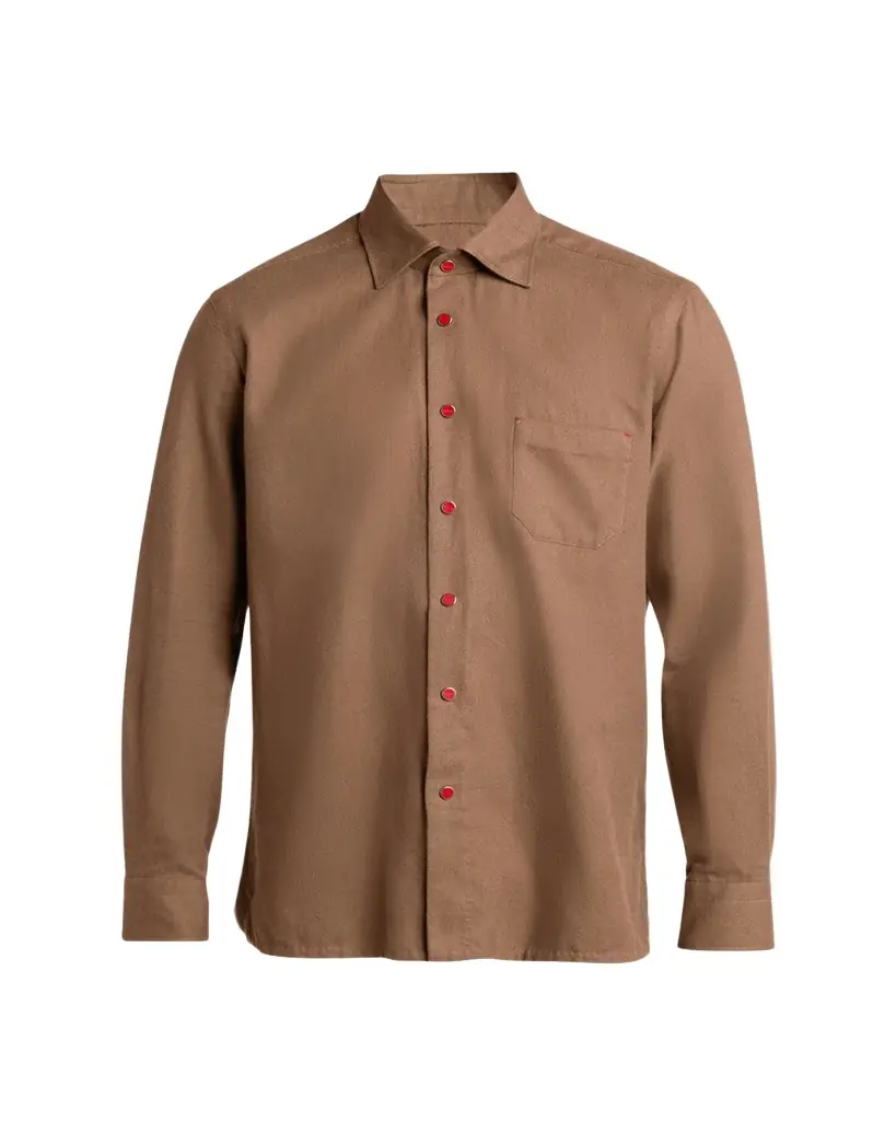 Kiton Men's Solid Cotton Pocket Snap-Front Shirt