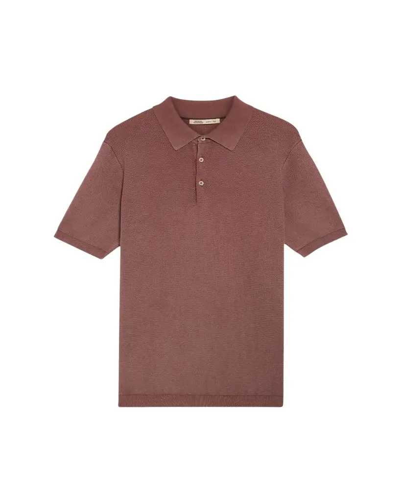 Baldassari Men's Garment-Dyed Cotton Knit Short-Sleeve Polo Sweater