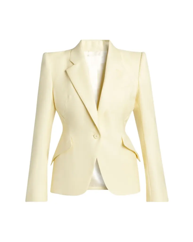 McQueen Single-Breasted Crepe Slim Jacket