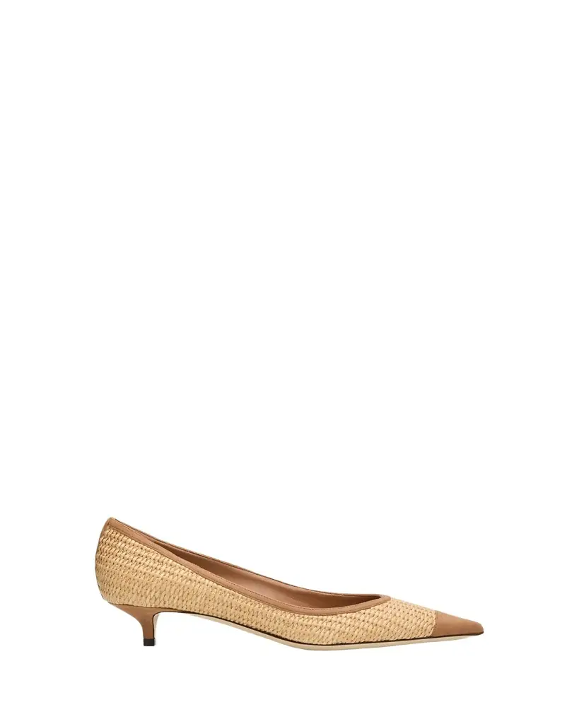Jimmy Choo 35mm Amelia Raffia and Suede Pointed-Toe Pumps