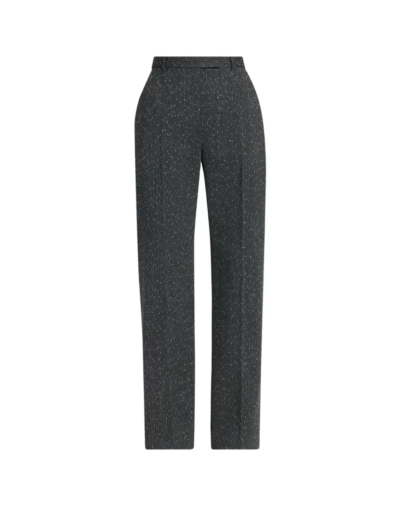 McQueen High-Rise Pinstripe Straight-Leg Trousers