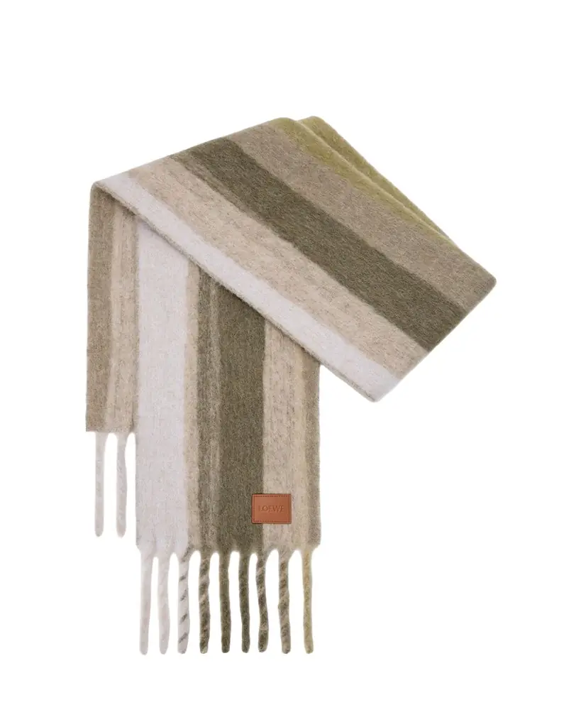 Loewe Alpaca Wool-Blend Jacquard Stripe Scarf