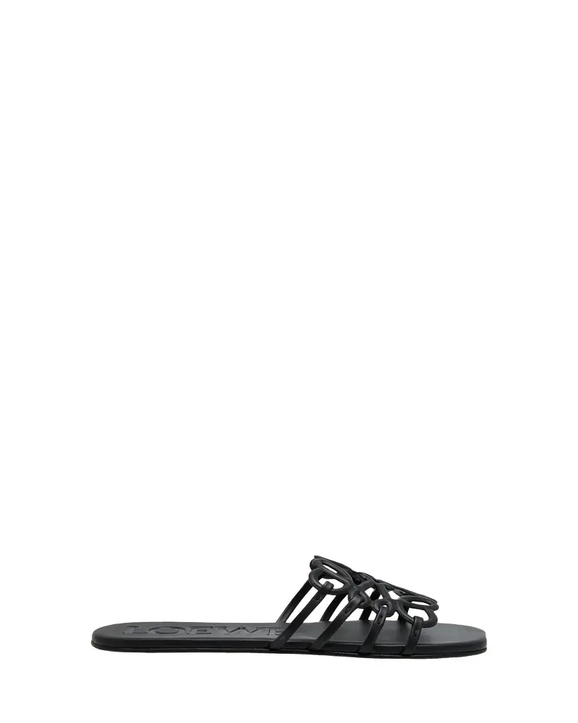 Loewe x Paula's Ibiza Petal Leather Anagram Slide Sandals