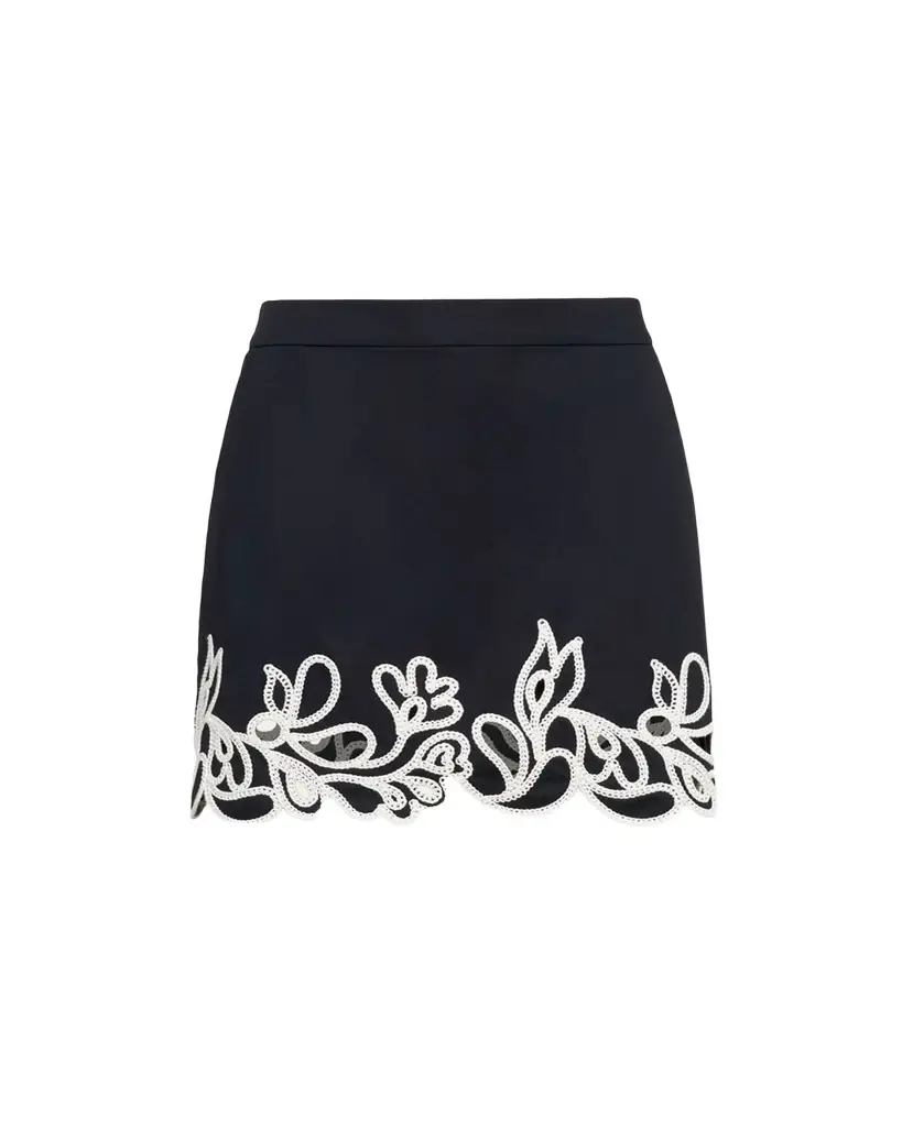 Cinq a Sept Bonnie Embroidered Paisley Bloom Skirt