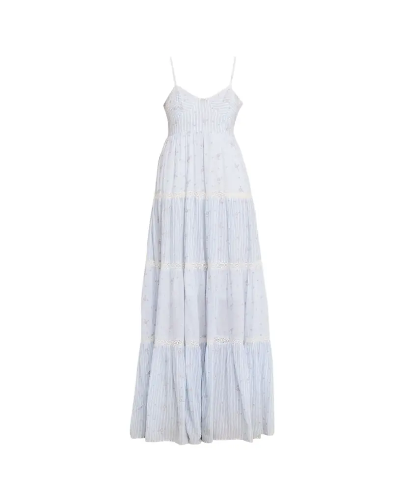 LoveShackFancy Story Floral Cotton Maxi Dress
