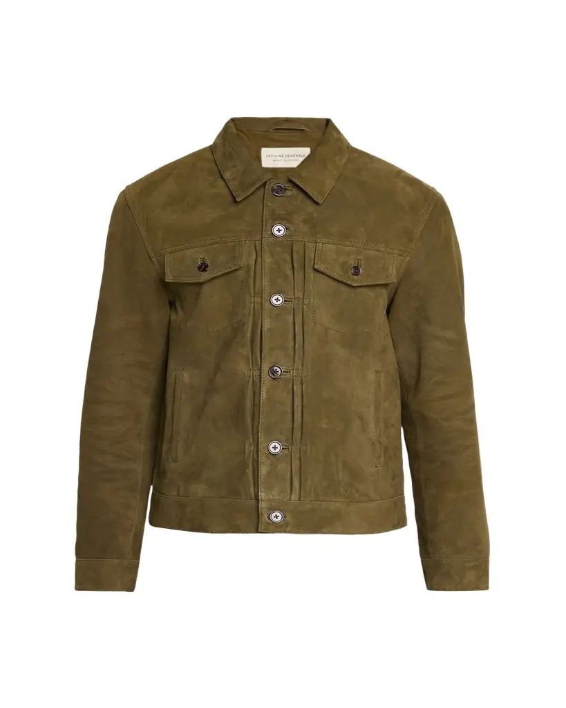 Officine Generale Men's Liam Suede Trucker Jacket