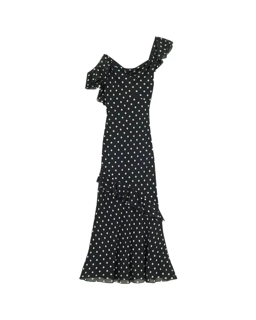 Self-Portrait Polka Dot Georgette Maxi Dress