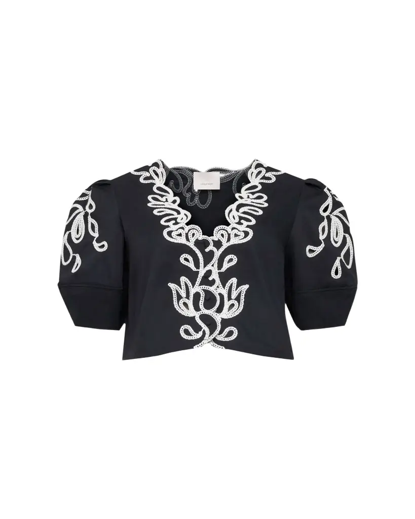 Cinq a Sept Bellara Embroidered Paisley Bloom Top