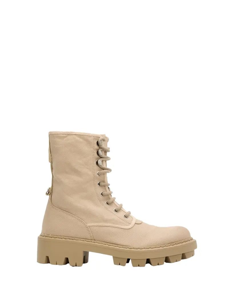 Prada Canvas Ankle Combat Boots