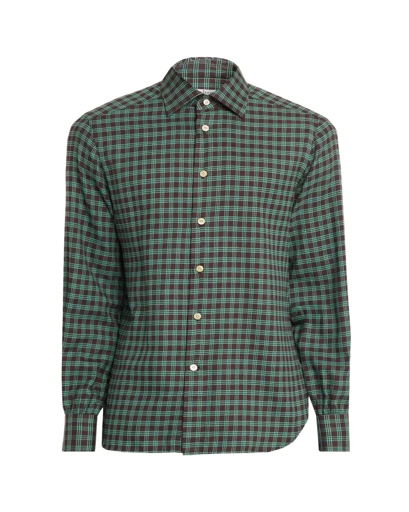 Kiton Men's Cotton Plaid Classic Fit Sport Shirt