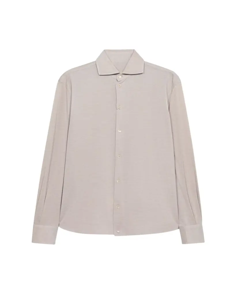 Baldassari Men's Silk and Cotton Pique Button-Down Shirt