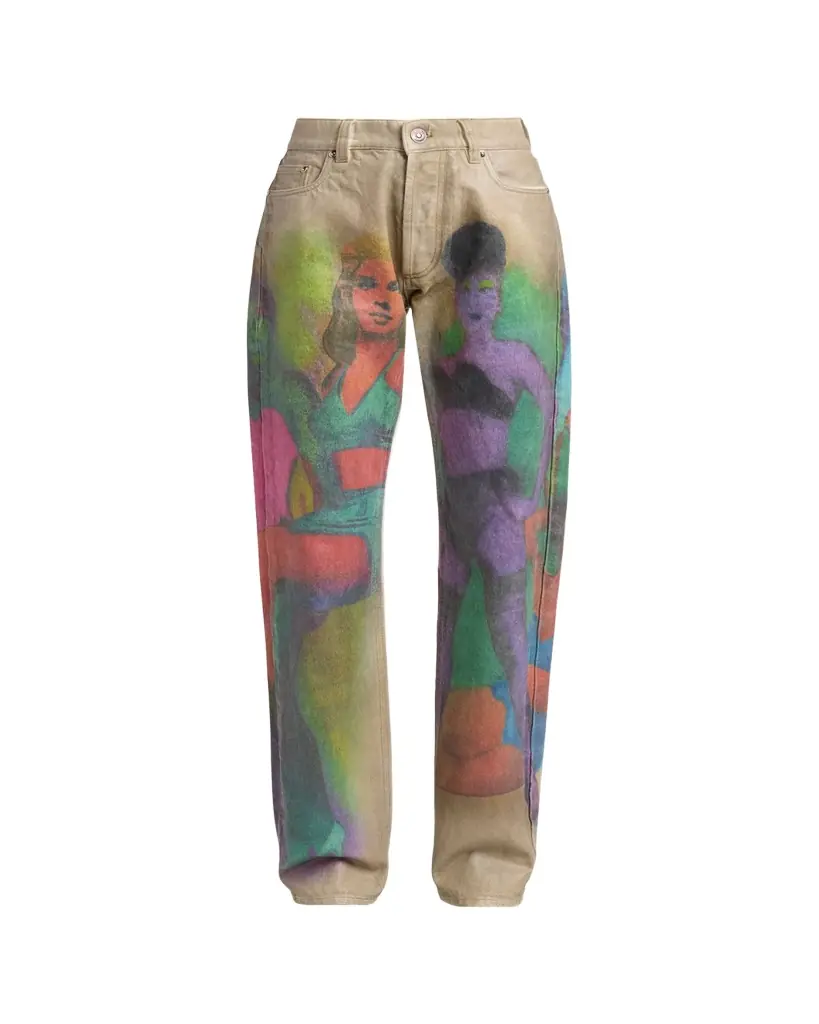 Versace Hand-Painted Straight-Leg Jeans