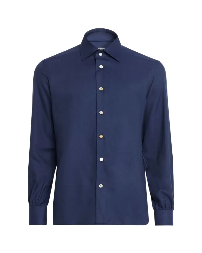 Kiton Men's Cotton and Lyocell Classic-Fit Sport Shirt