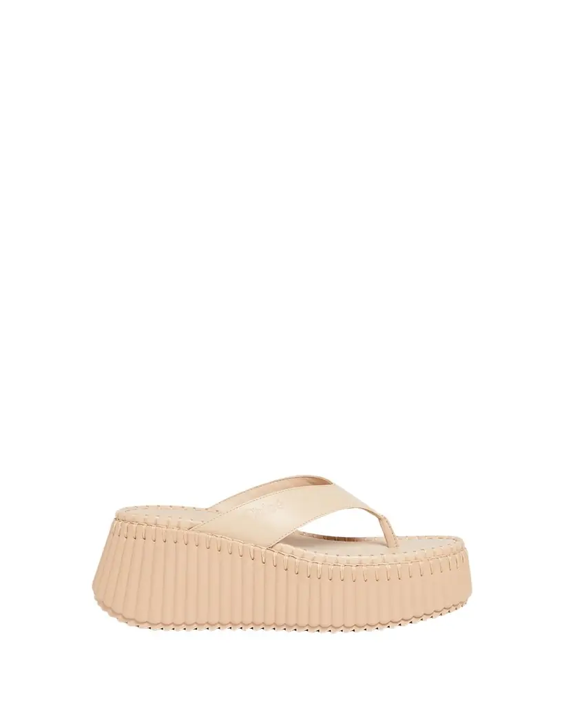 Chloe Nama Platform Leather Thong Sandals