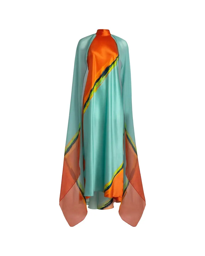 Silvia Tcherassi abina Cape Halter Maxi Dress