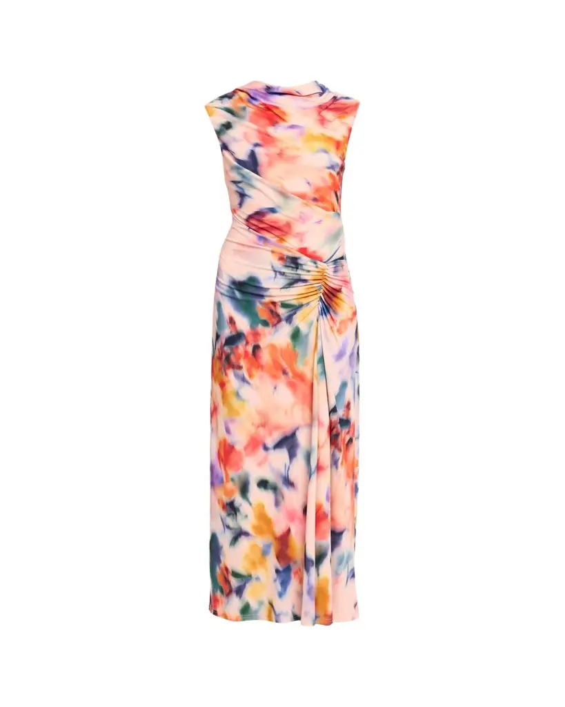 SIMKHAI Acacia Draped Jersey Midi Dress