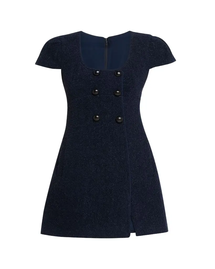 Self-Portrait Textured Boucle Mini Dress