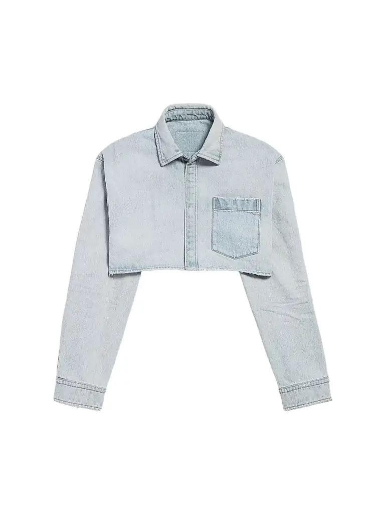 Balenciaga Women's Cropped Shirt - Light Blue
