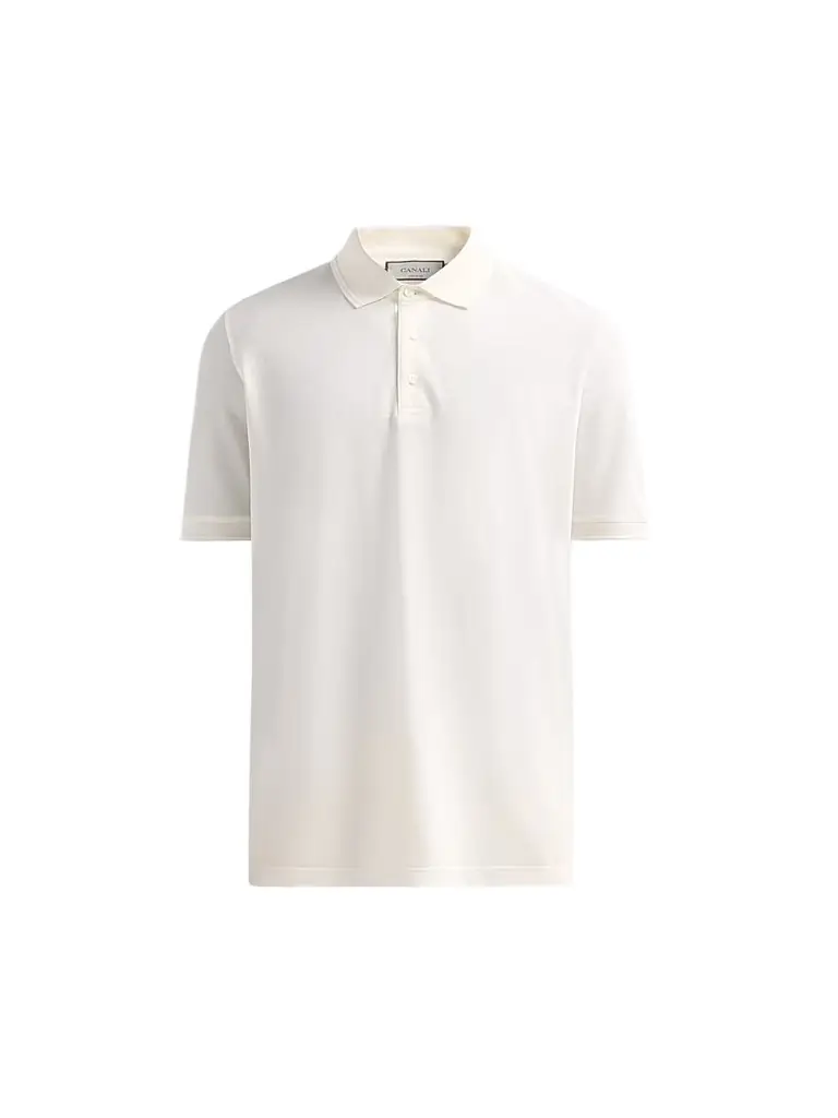 Canali Men's Cotton Piqué Polo Shirt - White
