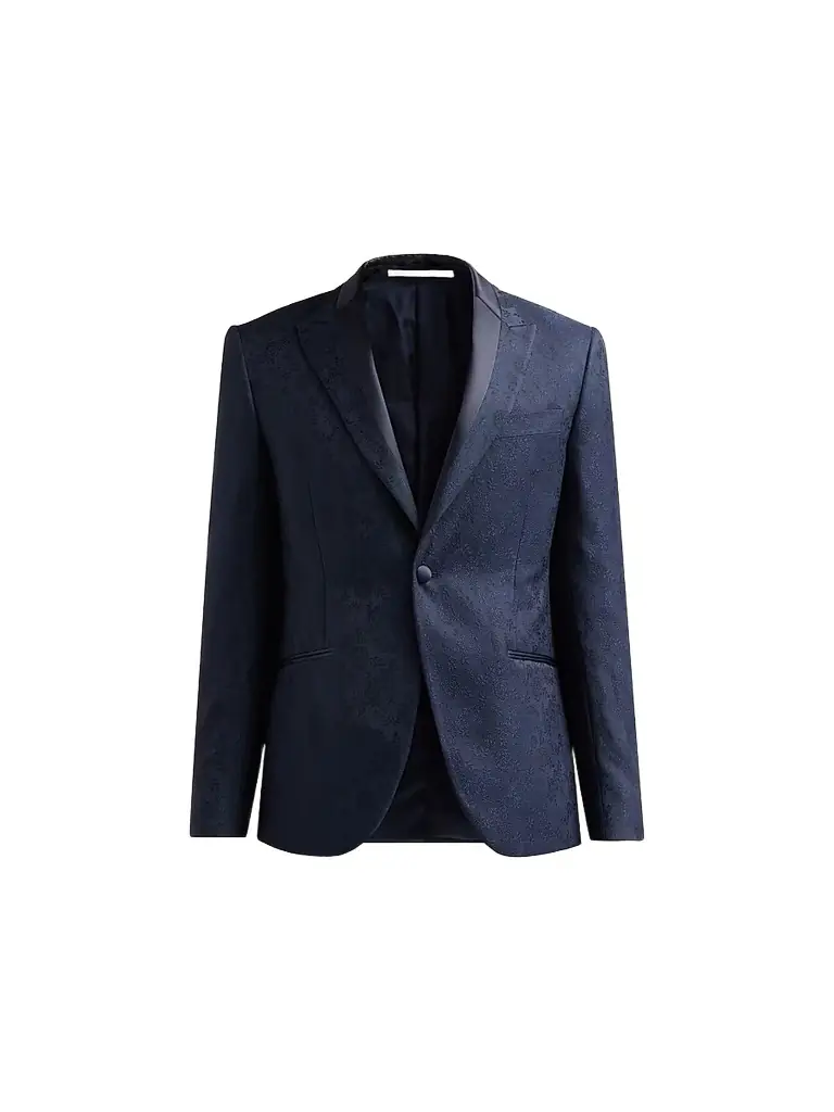 Pal Zileri Men's Floral-Embroidered Wool-Blend Dinner Jacket - Blue Navy