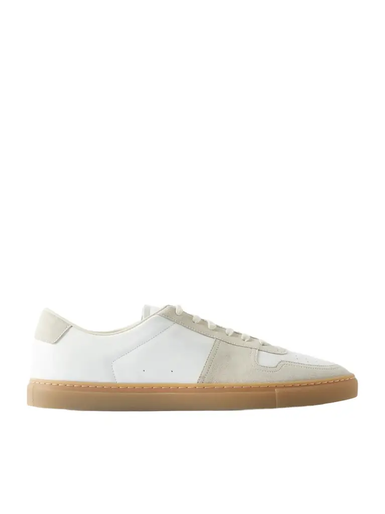 Common Projects BBall Suede-Trimmed Leather Sneakers