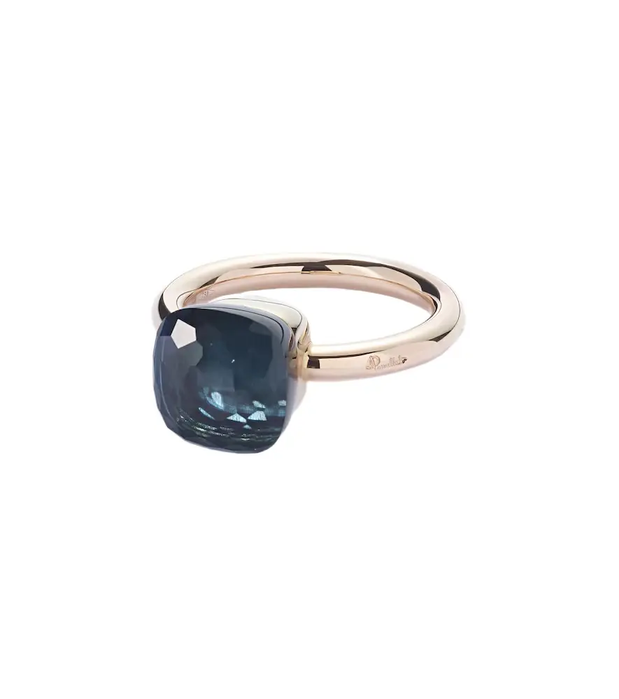 Pomellato Nudo 18kt rose and white gold ring with topaz