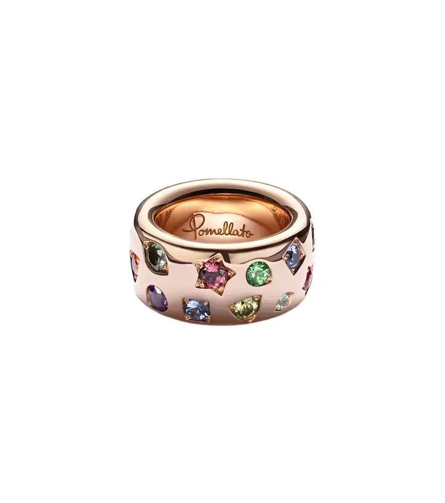 Pomellato Iconica Large 18kt rose gold ring with gemstones