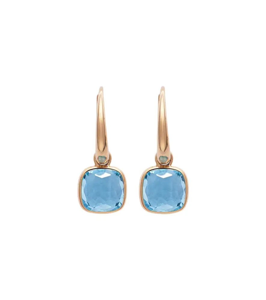 Pomellato Nudo Mini 18kt rose gold earrings with topazes